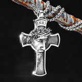 INRI Jesus Cross Religon Amulet Stainless Steel Men Women Necklaces