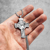 INRI Jesus Cross Religon Amulet Stainless Steel Men Women Necklaces