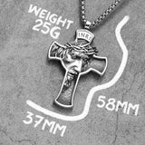 INRI Jesus Cross Religon Amulet Stainless Steel Men Women Necklaces