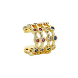 Premium Snake Colorful Micro Pave CZ Ear Clip Non-pierced Earrings