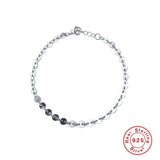 S925 Sterling Silver Disc Charm Bracelet