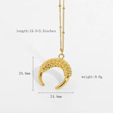 18K Plated Stainless Steel Moon Horn Necklace for Women
