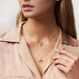 18K Plated Stainless Steel Moon Horn Necklace for Women