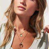 18K Plated Stainless Steel Moon Horn Necklace for Women