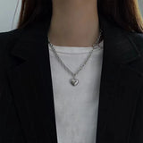 Heart Shaped Patchwork Pearl Necklace for Women