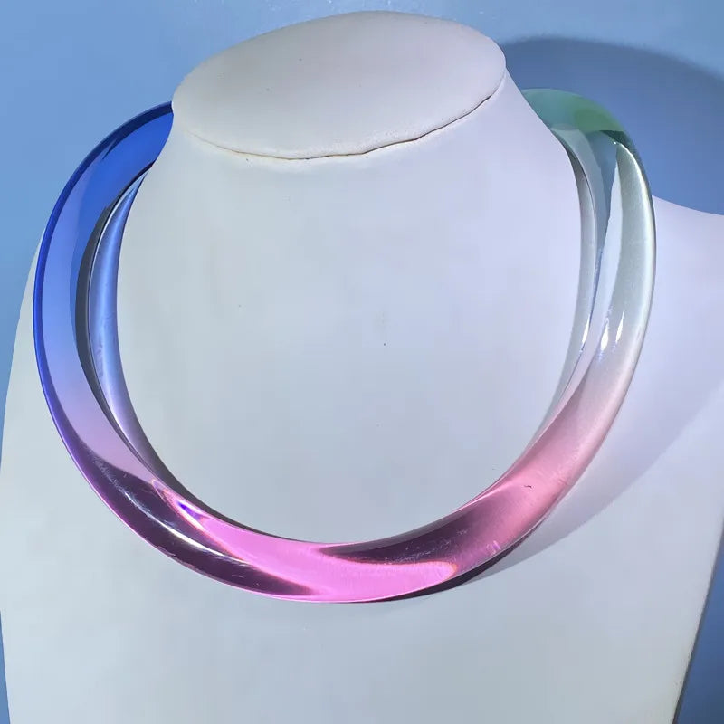 Colorful Acrylic Choker Bangle for Women