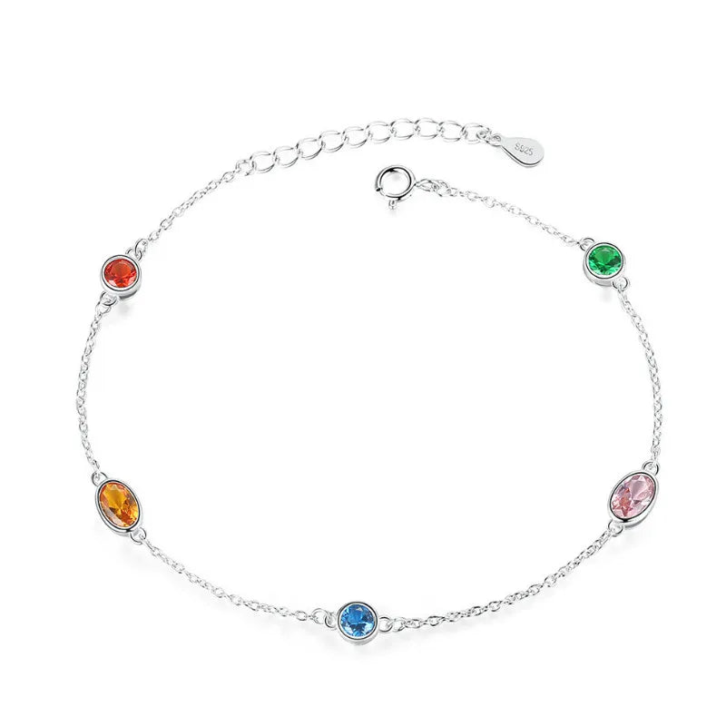 925 Sterling Silver Bead Bracelet for Women - Small Bead Rose Silver