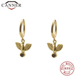 925 Silver Star Moon Zircon Hoop Earrings for Women Silver Round Earrings