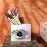 Abstract Style Large Eyes Pen Holder Silicone Mold DIY Gift
