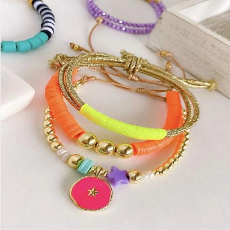 INS Bracelet DIY Accessories Colorful Soft Pottery Pieces Set