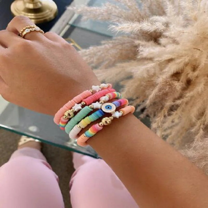 INS Bracelet DIY Accessories Colorful Soft Pottery Pieces Set