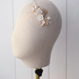Ceramic Flower Small Comb Bridal Hair Piece Wedding Accessories Women Earrings