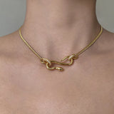 Minimalist INS Circle Snake Necklace Collar Neckchain Pendant