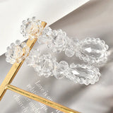 Cold Wind Crystal Flowers Long Earrings DIY Beaded Jewelry 2 pcs