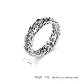 Qin Steel Mirror Face Chain Ring Double Woven Cuban Chain