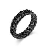 Qin Steel Mirror Face Chain Ring Double Woven Cuban Chain