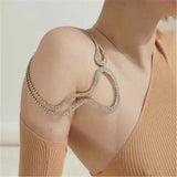 Geometric Rhinestone Body Chain Necklace - Crystal Asymmetrical Necklace