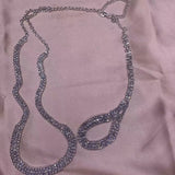 Geometric Rhinestone Body Chain Necklace - Crystal Asymmetrical Necklace