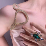 Geometric Rhinestone Body Chain Necklace - Crystal Asymmetrical Necklace