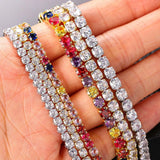 Crystal Tennis Necklace Zircon Silver Collar Choker Chain OHN016