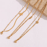 Star Map Heart Bracelet Twisted Double Layer Stainless Steel 18k Plated