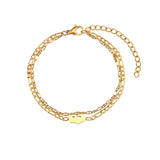 Star Map Heart Bracelet Twisted Double Layer Stainless Steel 18k Plated