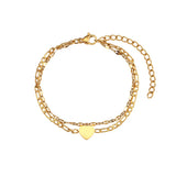 Star Map Heart Bracelet Twisted Double Layer Stainless Steel 18k Plated
