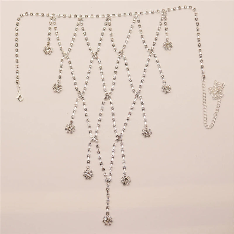 Rhinestone Tassel Shoulder Chain Sparkling Crystal Body Jewelry
