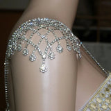 Rhinestone Tassel Shoulder Chain Sparkling Crystal Body Jewelry
