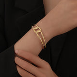 Adjustable Stainless Steel CZ Bracelet for Women