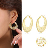 INS Jewelry 925 Silver 18K Plated Moon Beaded Hoop Earrings
