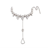 Big Crystal Anklet Boho Ladies Beach Barefoot Sandals