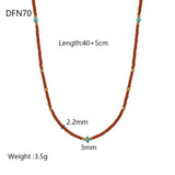 Vintage Warm Brown Seed Beads Necklace for Women