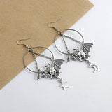 Geometric Big Ring Bat Earrings Female Y2K Punk Vintage Sweet Style Jewelry