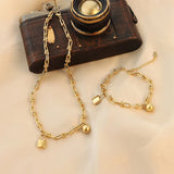INS Waterproof Lock Round Bead U Shaped Link Set