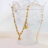 INS Waterproof Lock Round Bead U Shaped Link Set