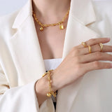 INS Waterproof Lock Round Bead U Shaped Link Set