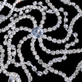 Rhinestone Hollow Square Stone Head Chain Hair Jewelry for Women