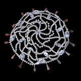 Rhinestone Hollow Square Stone Head Chain Hair Jewelry for Women