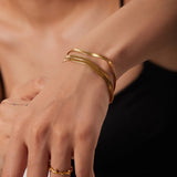 High Three-layer Snake Bone Chain Bracelet 18K Plated Stainless Steel