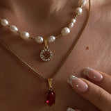 Hot Pearl Smiling Face Clavicle Necklace Women Rhinestone Choker