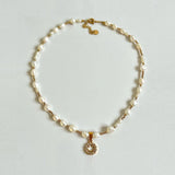 Hot Pearl Smiling Face Clavicle Necklace Women Rhinestone Choker