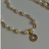 Hot Pearl Smiling Face Clavicle Necklace Women Rhinestone Choker