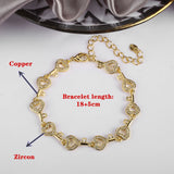 INS Hot Selling CZ Clover Bracelet Geometric Adjustable Charming Women Jewelry
