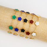 Stainless Steel Five Leaf Flower Bracelet - Girl Wedding Jewelry