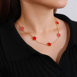 INS Clover Geometric Necklace Sweet Romantic Holiday Jewelry