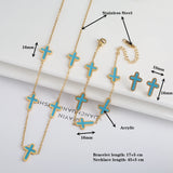 Hot Charm Stainless Steel Cross Necklace Set