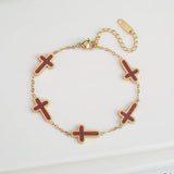 Hot Charm Stainless Steel Cross Necklace Set
