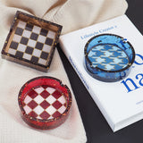 Houndstooth Round Ashtray Epoxy Resin Mold Checkerboard Grids Pattern Silicone
