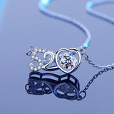 Moissanite Necklace 0.5Ct 925 Sterling Silver Women Pendant Necklace